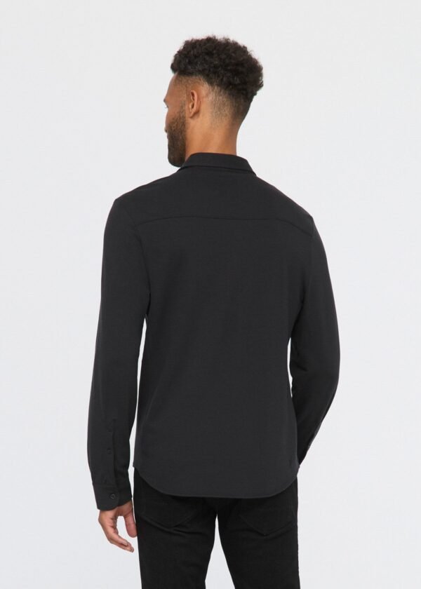 Knit Button Down Air Flow Pique - Black