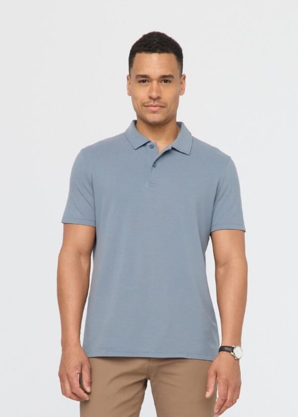 Air Flow Pique Performance Polo - Stone Blue